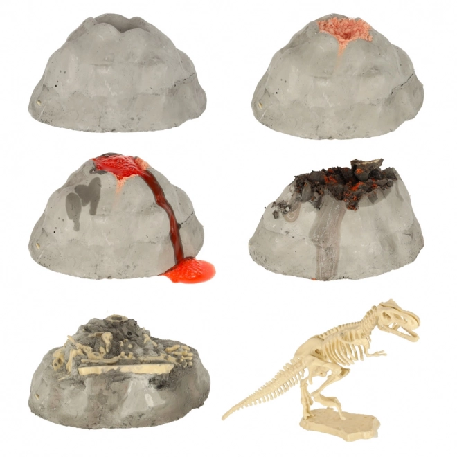 Bildungsset für kleine Archäologen - Vulkanmodell mit Dinosauriern