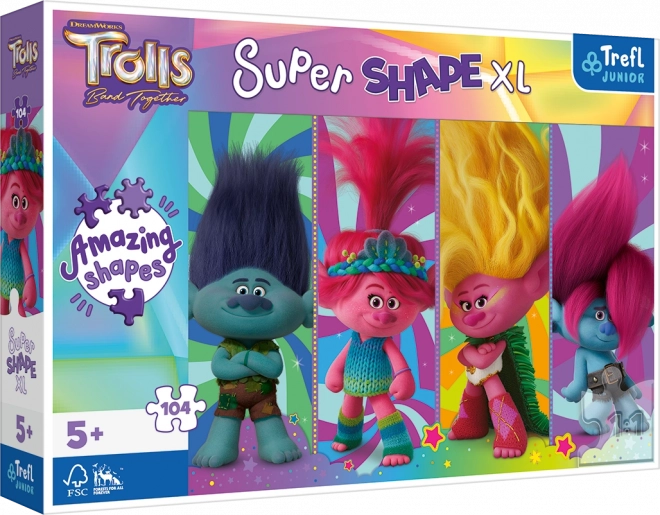 Trefl Puzzle Super Shape XL Trolls 3: Trollspiele 104 Teile