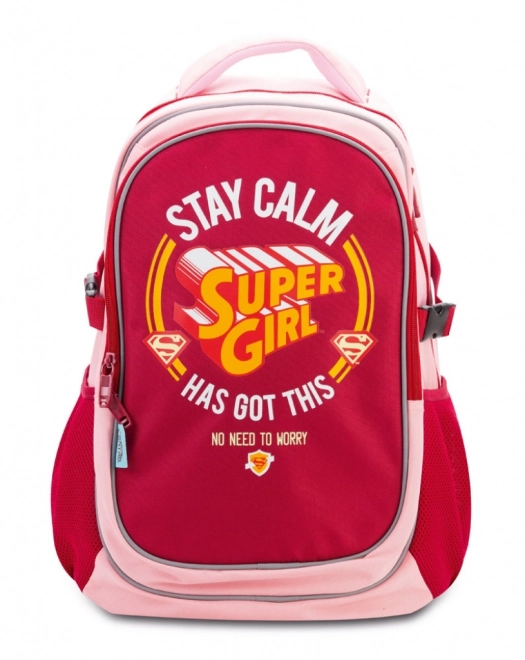 Schulrucksack mit Supergirl-Poncho - Stay Calm