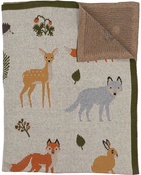 Nature Planet-Decke aus Bio-Baumwolle Waldtiere