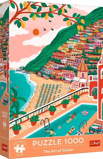 Trefl Puzzle Premium Plus - Die Kunst der Farbe: Positano, Italien 1000 Teile