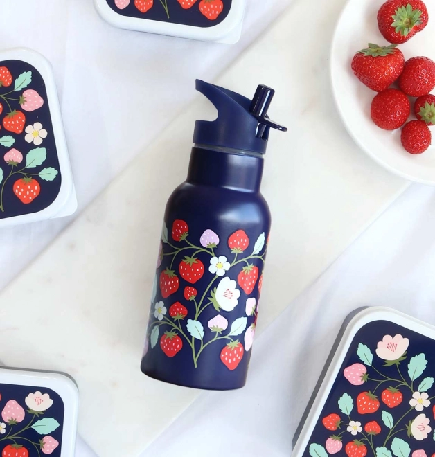 A Little Lovely Company Trinkflasche aus Edelstahl 500 ml – Erdbeeren