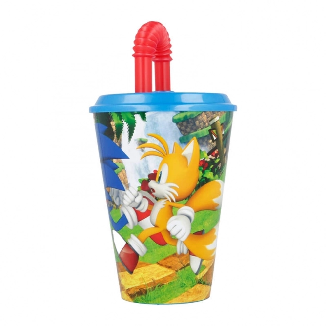 Kinder Trinkbecher mit Strohhalm Sonic the Hedgehog