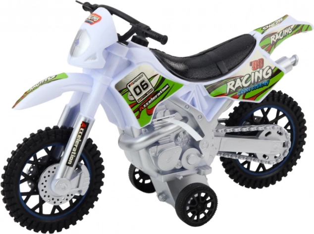 Weißes Motorcross-Offroad-Fahrzeug mit Licht- und Soundeffekten
