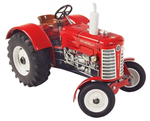 Roter Traktor ZETOR 50 Super aus Metall 15cm im Maßstab 1:25