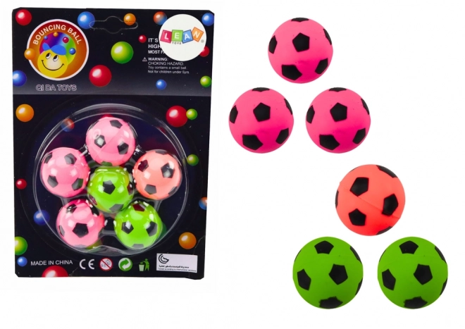 Set aus 6 Kautschukbällen im Fußballstil