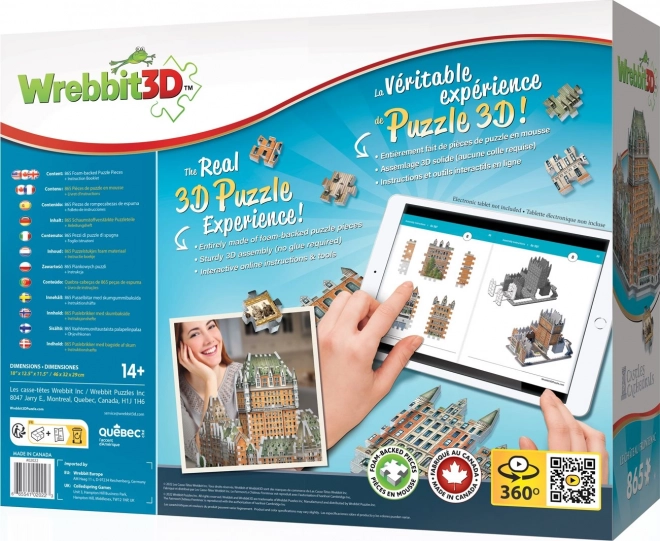 3D-Puzzle WREBBIT Le Château Frontenac 865 Teile