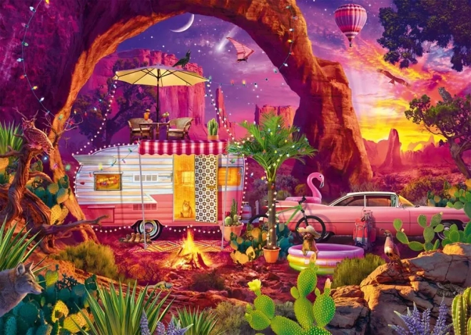 Puzzle Camping in der Wüste 1000 Teile