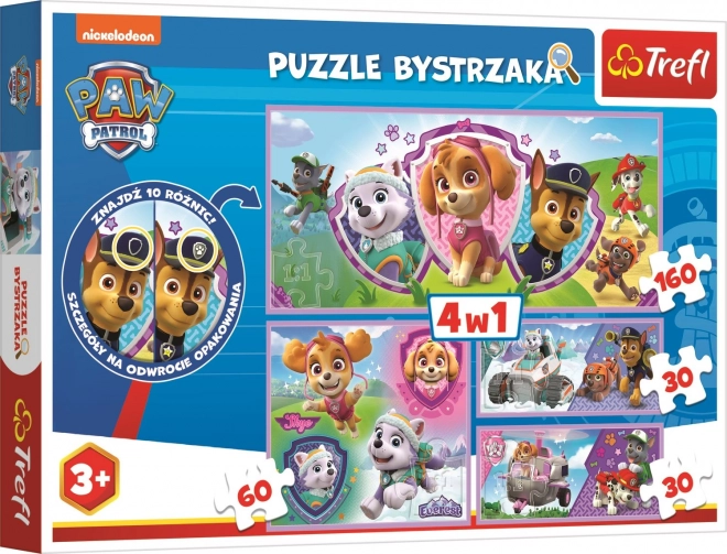 TREFL Puzzle mit Suchspiel Paw Patrol 4-in-1 Set