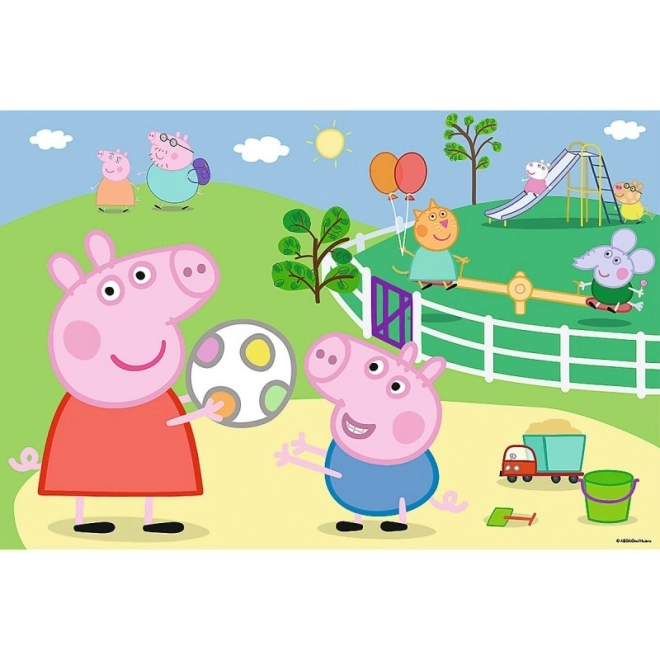 Puzzle 60 Teile - Peppa Pig: Spielen mit Freunden