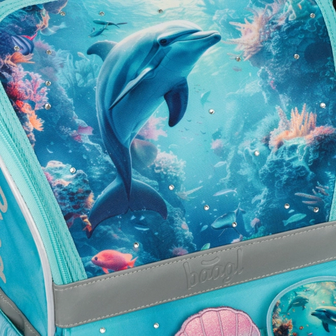 Schulset Zippy Delfin: Ranzen, Etui und Beutel