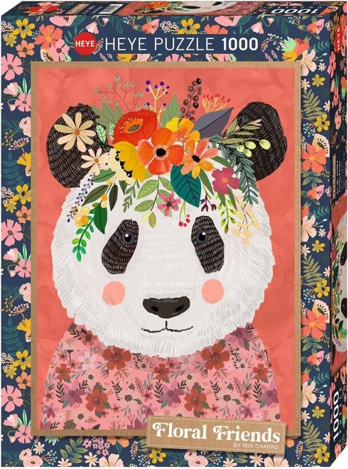 Heye Puzzle Blumenfreunde: Kuschelige Panda 1000 Teile