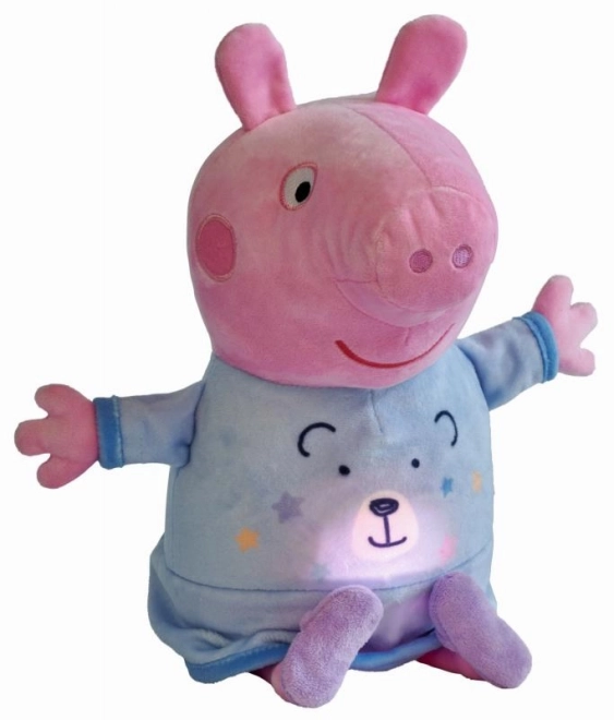 Peppa Pig 2-in-1 Plüsch-Schlaflicht Spielend + Licht, Blau, 25 cm