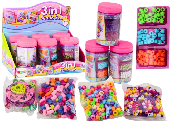 Bead Kit im Glas zur Schmuckherstellung 3-in-1