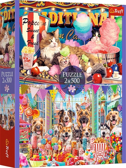 Puzzles Flauschige Freunde Katzen und Hunde