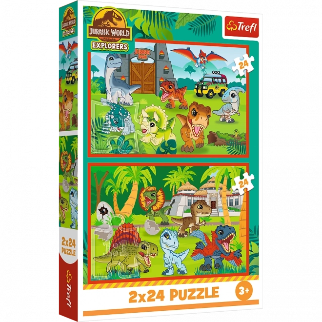 Puzzle 2x24 Kleine Dinosaurier Jurassic World