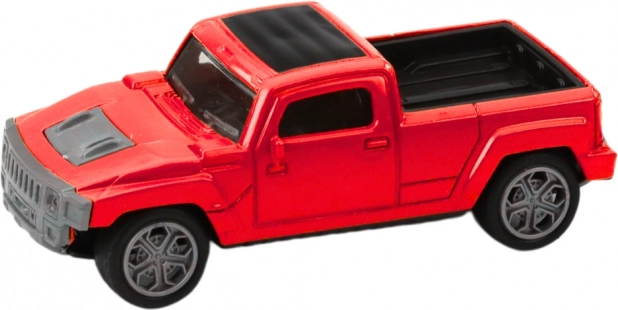 Miniatur-Auto-Set mit Wohnwagen rot