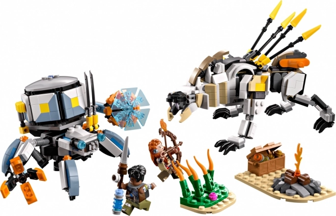 Lego Horizon Abenteuer Aloy und Varl gegen Krabbenläufer und Sägenzahn