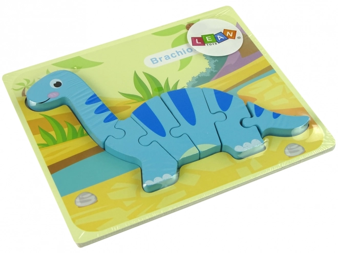 Holzpuzzle Dinosaurier Brachiosaurus Blau