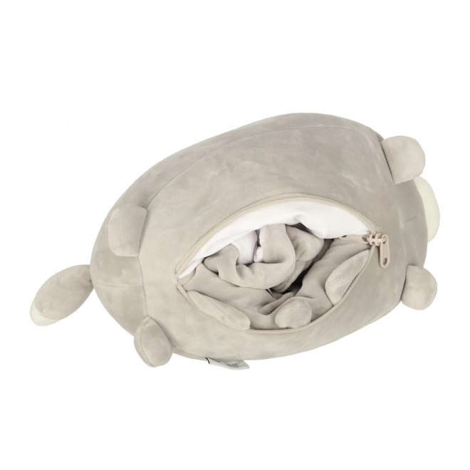 Magisches 2-in-1-Reisekissen Brezel Maskottchen Katze