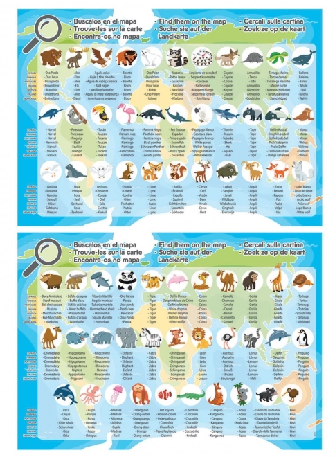 Educa Puzzle Tierkarte der Welt 150 Teile