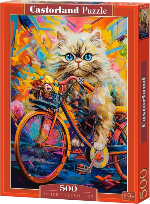 Puzzle Katze auf Fahrrad 500-teilig