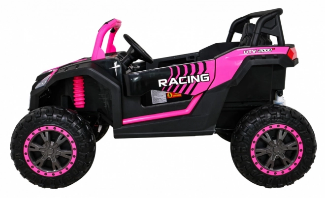 Buggy ATV Racing pro 2 Kinder + Antrieb 4x4 + Fernsteuerung + langsamer Start + MP3 LED – Rosa