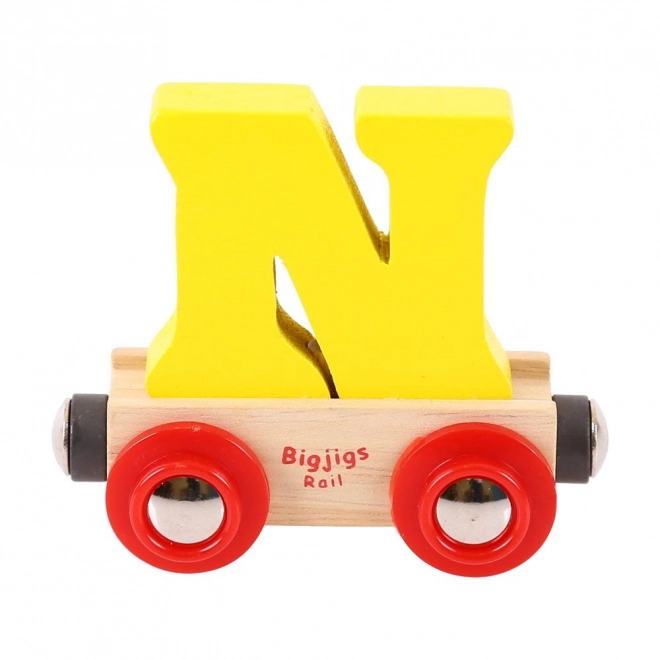 Holzspielzeugzugwagon mit Buchstabe N von Bigjigs Rail