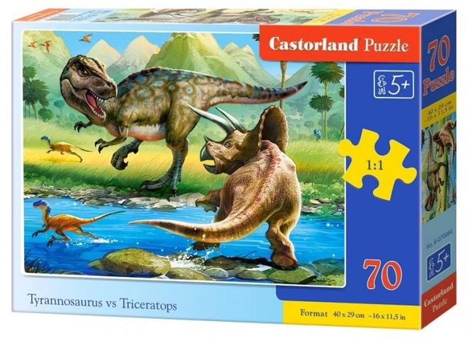 Puzzle 70 Teile Tyrannosaurus vs Triceratops