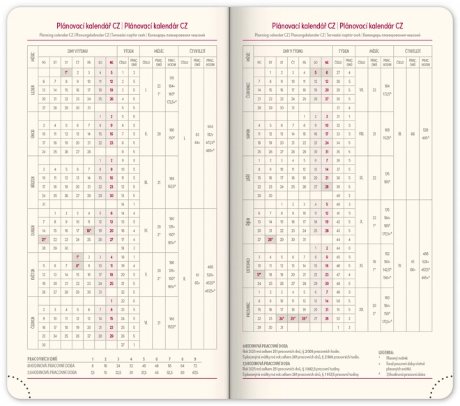 Taschenkalender Diamante 2025 - Rot