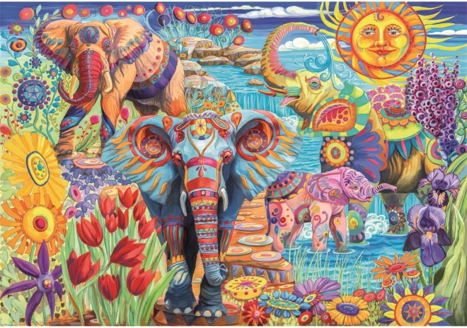 Puzzle Karneval der Elefanten 500 Teile