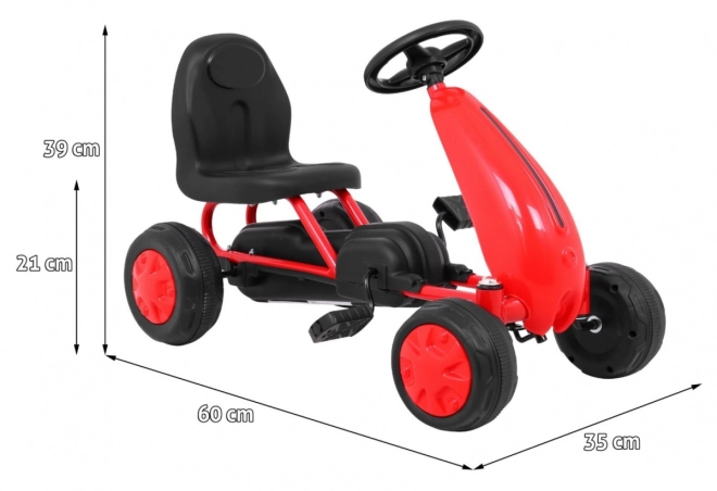 Erster Pedal-Gokart Für Kinder mit Kettenantrieb in Weiß – Rot