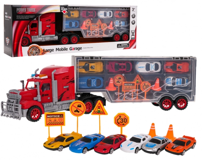 LKW-Garage mit Autos