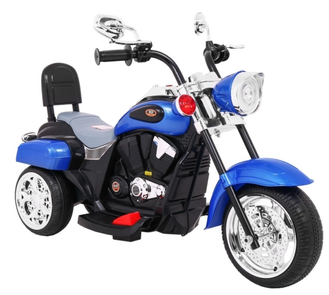 Kinder Elektromotorrad Chopper NightBike Weiß – blau