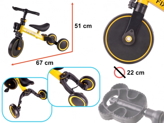 Trike Fix Mini 3-in-1 Laufrad Weiß – Gelb