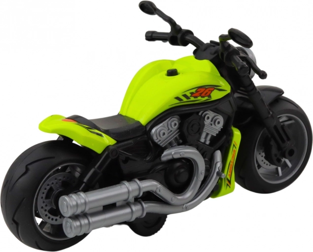Grünes Motorraderspielzeug mit Effekten
