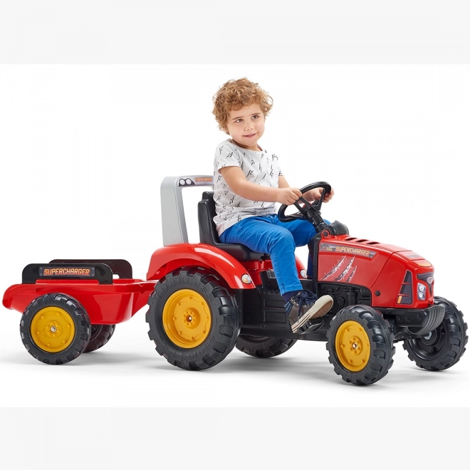 Roter Supercharger Trecker mit Anhänger für Kinder