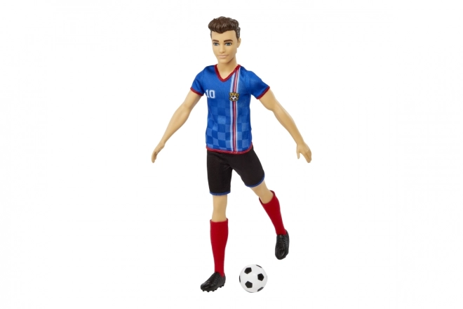 Barbie Fußballpuppe Ken in blauem Trikot