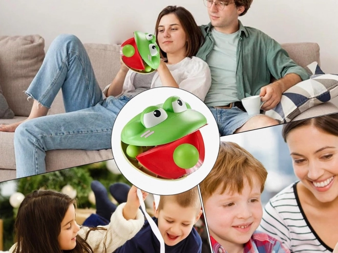 Sportsatz - Geschicklichkeitsspiel Katapult-Frosch mit 4 Bällen