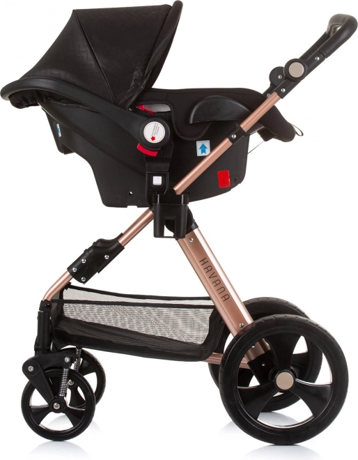 CHIPOLINO Kombinierter Kinderwagen HAVANA 2in1 Obsidian – Goldene