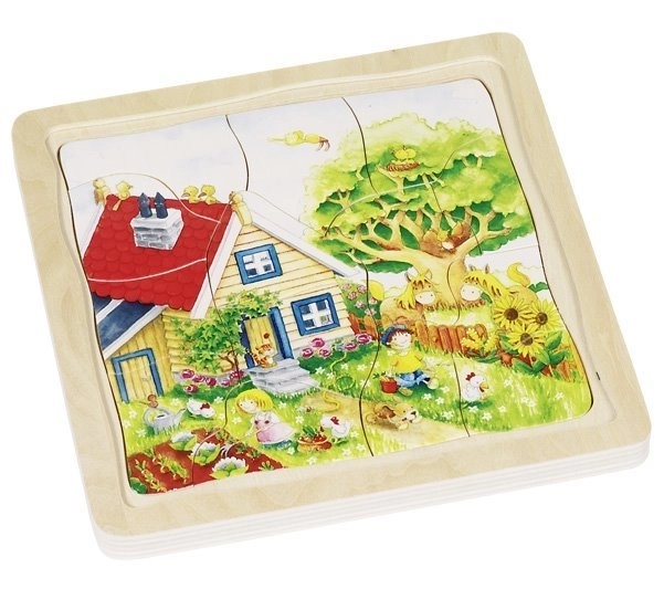 Saisonale Holzschichten-Puzzle