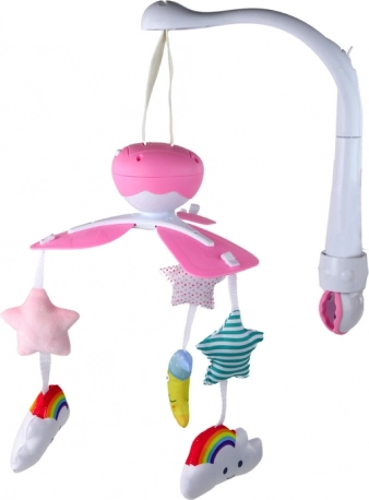 Universelles Mobile mit Clip und Plüschspielzeugen Rosa