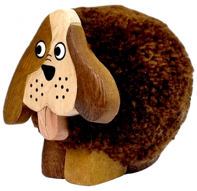 Holzfigur XL Pompon Hund