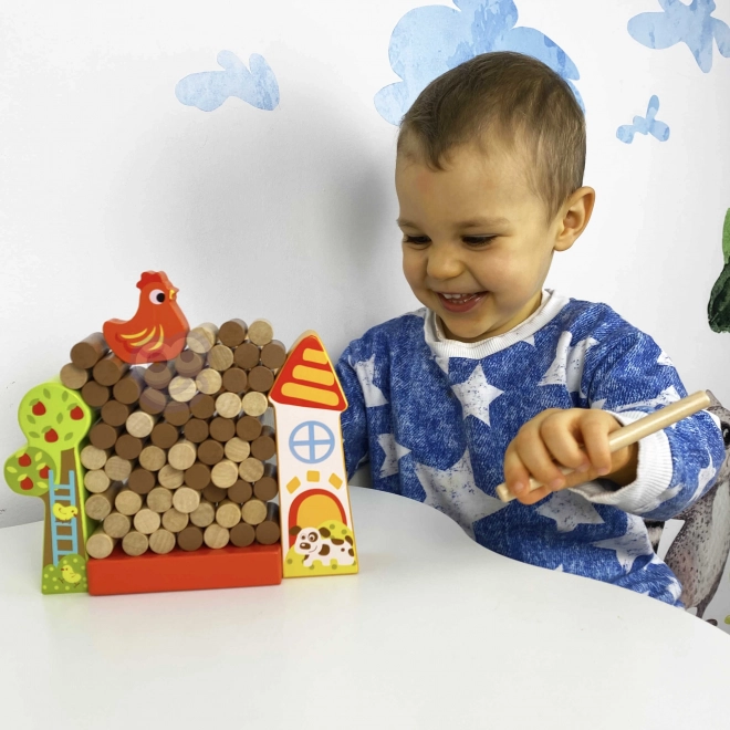 Tooky Toy Holzspiel Fallende Henne Bauernhof