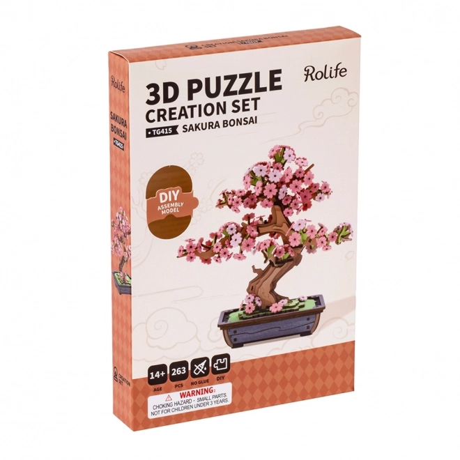 3D Holzpuzzle Bonsai Sakura