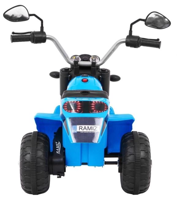 Kinder Elektro-Motorrad MiniBike Weiß mit LED-Lichtern und Sounds – blau