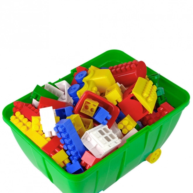 Koffer mit bunten Bauklötzen für Kinder