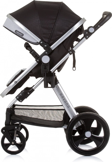 CHIPOLINO Kombinierter Kinderwagen HAVANA 2in1 Obsidian – Silber