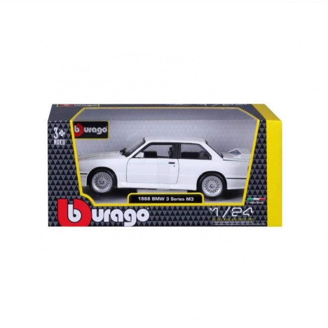 Bburago BMW 3er Serie M3 1988 Weiß Modellauto