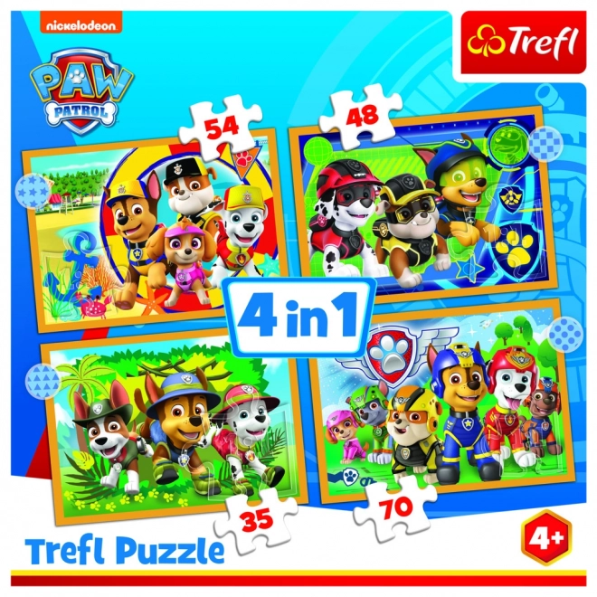 Sommerabenteuer PAW Patrol Puzzle 4 in 1 von Trefl